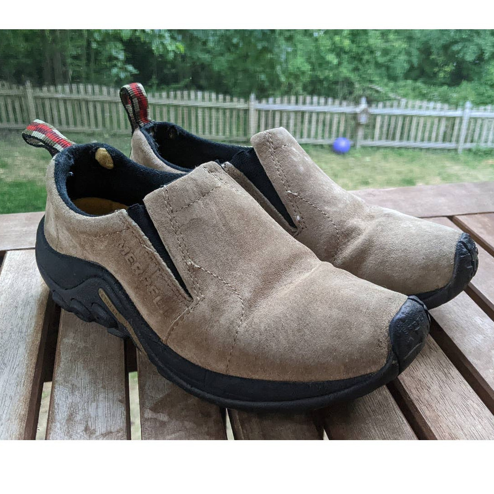 Merrell Womens Jungle Moc Classic Taupe Waterproof Slip-On Shoe size 6.5